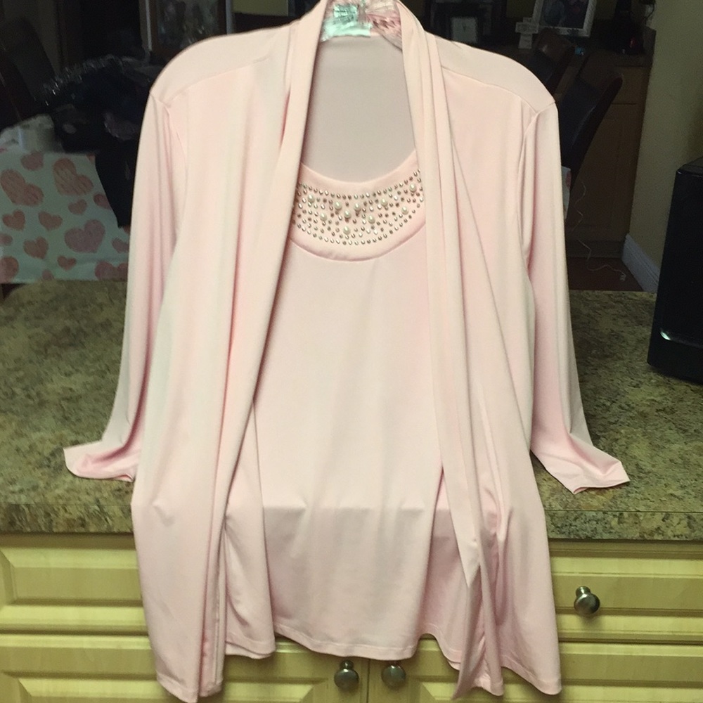 LADIES SIZE LARGE NEW NO TAG PINK BLOUSE